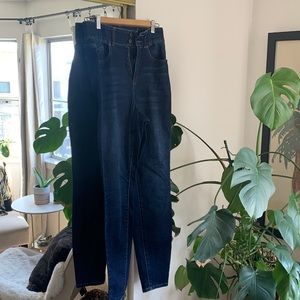 Fashion to figure high waist dark denim